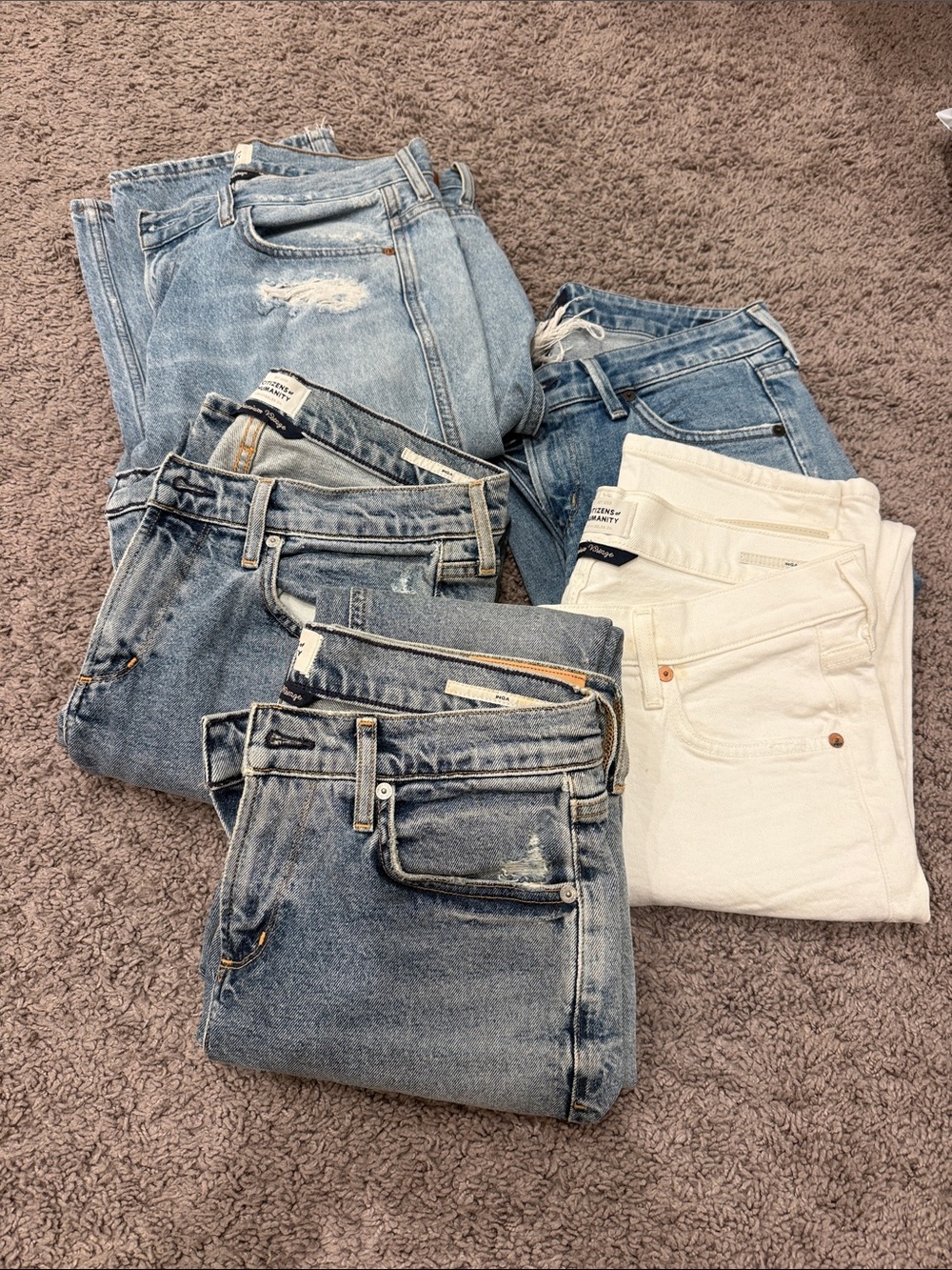 Classic Women's Light Blue and White Denim Jeans - citizen of humanity